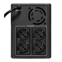 Retro del prodotto con porte di connessione e sistema di ventilazione