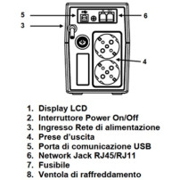 UPS ELSIST NEMOLCD 80 - 800VA/360W LCD 2SCHUKO USB+SW